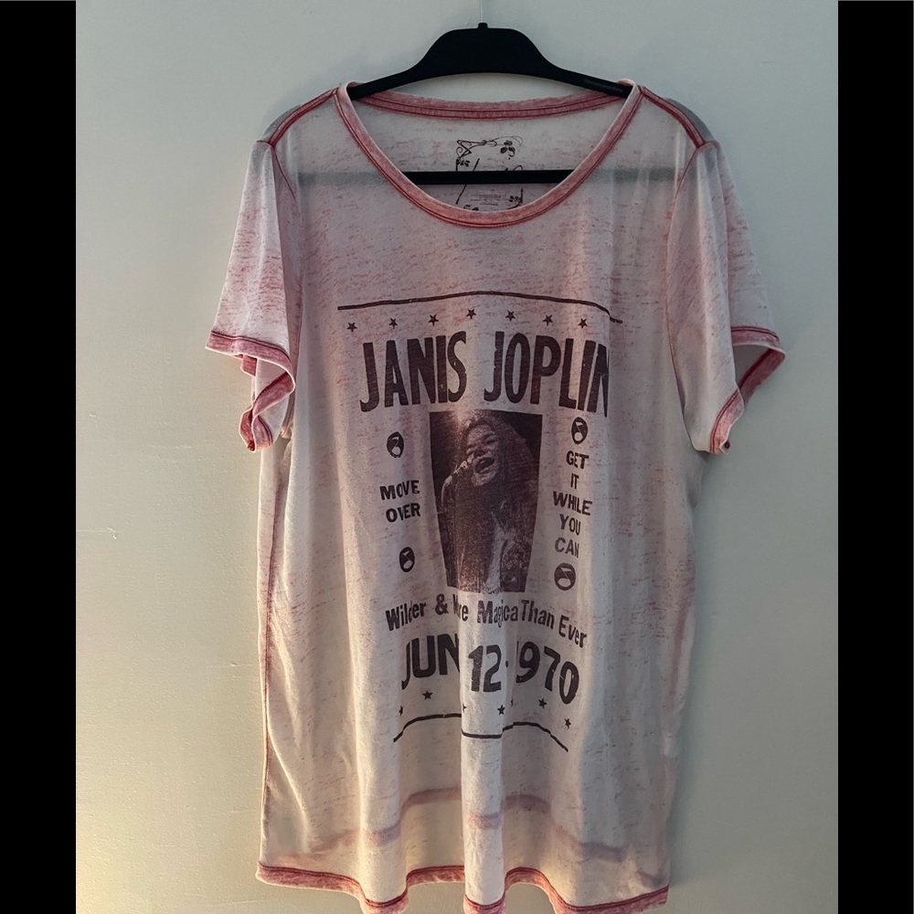 Janis Joplin semi sheer oversized T-shirt